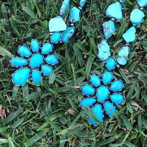 Ashlyn Rose Teal Necklace with Leather band
